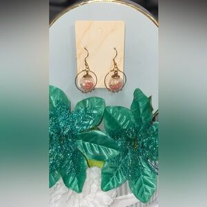 Elegant Gold and Pink Floral Earrings